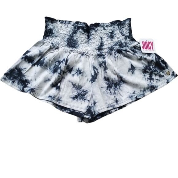 Juicy Couture Pants - juicy Couture Pitch Black Bleach TRK Tie Dye Short Sz Small stretchy nwt